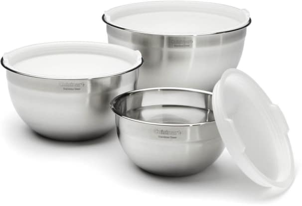 Product Image - Cuisinart Stainless Steel Mixing Bowls with Lids, Set of 3