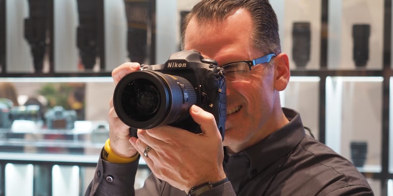 The Nikon D5 is a big camera, but the controls are logically placed throughout the camera.
