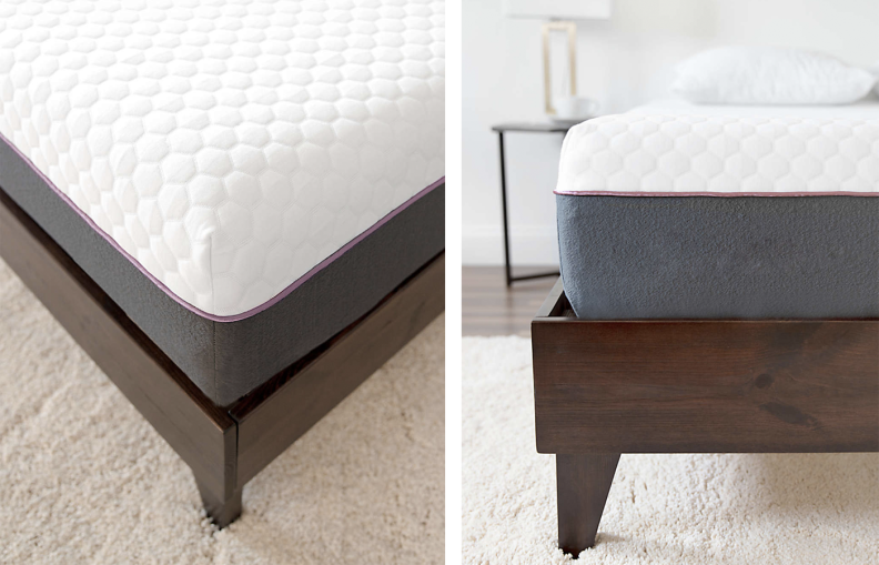 Two images of memory foam mattress