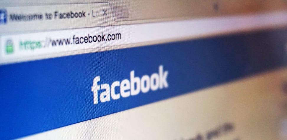 The Facebook login page