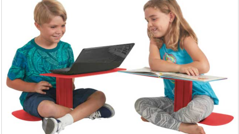 A lap desk lets them do schoolwork anywhere.