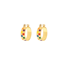 Product image of Rainbow Checkerboard Hoop Earrings