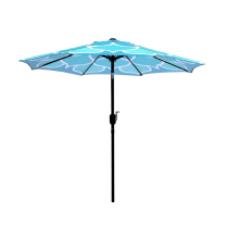 Product image of Teal Lotus Outdoor Crank and Tilt Steel Umbrella