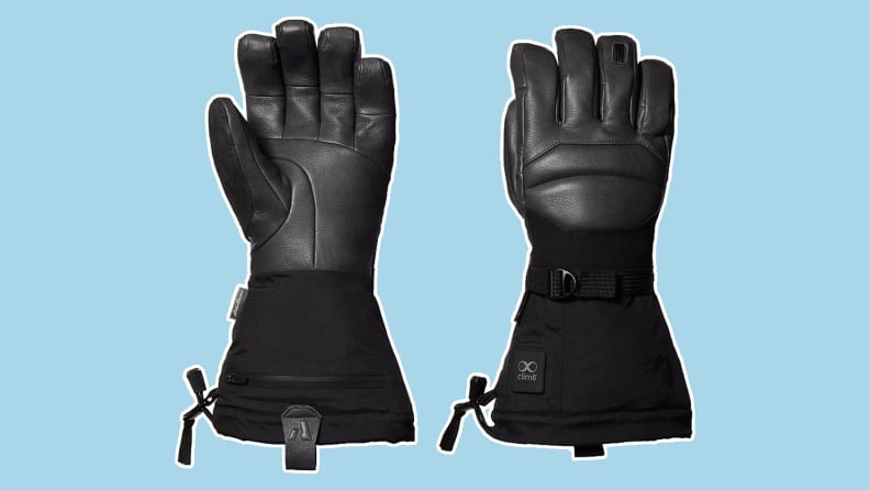 The Eddie Bauer Guide Pro Smart Gloves on a blue background