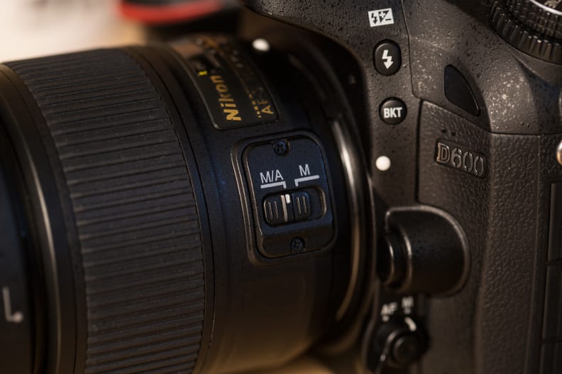 The M/A mode engages the lens's autofocus motor but lets you manually override it at any time.