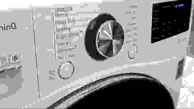 Close up of a washing machine dial.