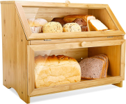 Product image of Homekoko Large Double-Layer Bamboo Bread Box
