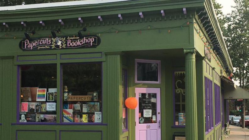 Street view of a bookstore