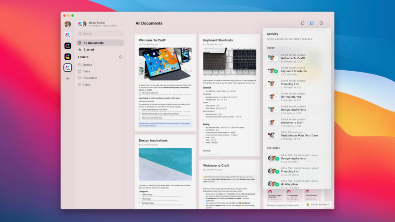 A screenshot of the home page in Craft.