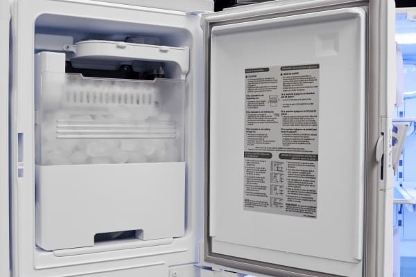 The slim ice maker is easy to get at if you need more ice than the dispenser can handle.