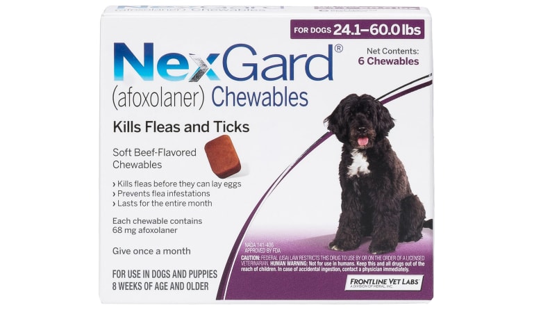 NexGard Chewable Tablets for Dogs, 24.1-60 lbs, 6 treatments