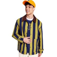 Product image of Vertical Stripe Corduroy Collared Canvas Jacket