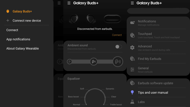 Galaxy Buds Wear app