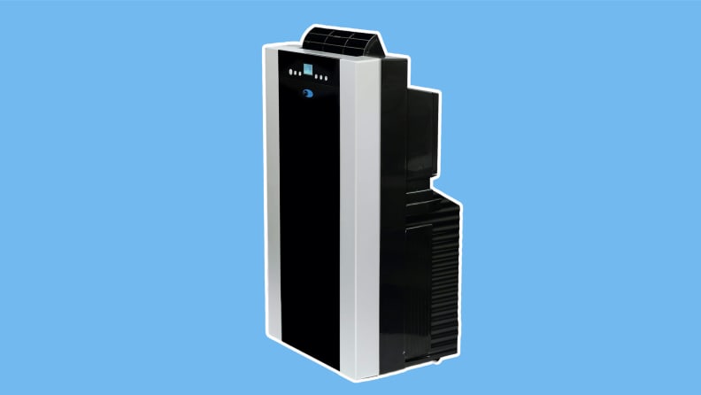 A Whynter ARC-14S portable air conditioner on a blue background