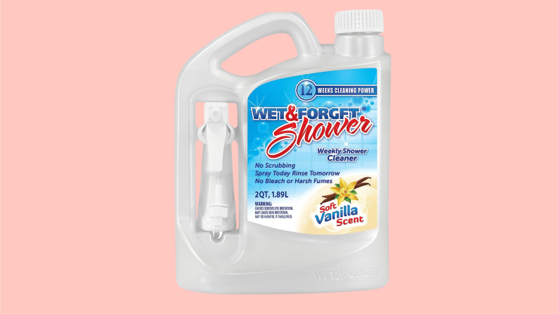 The Wet and Forget bottle features an indentation where the sprayer is.