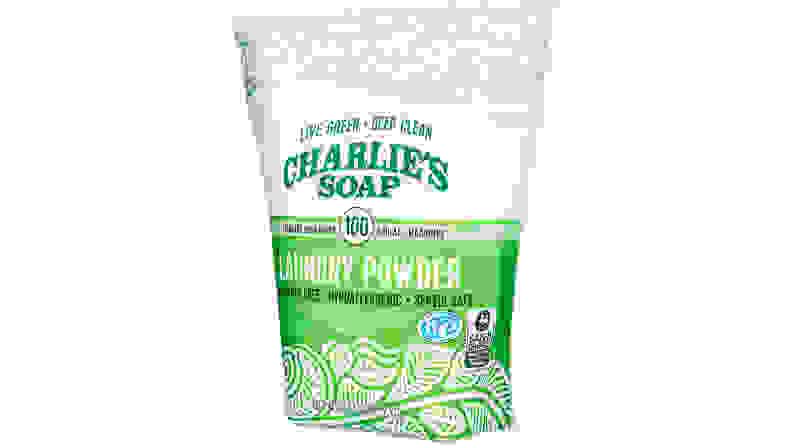 A package of Charlie's Soap powder detergent shown on a white background.