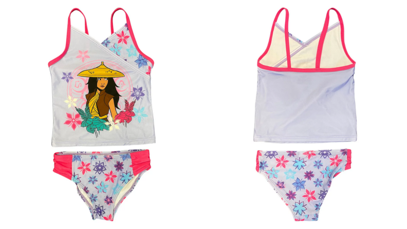 Front and back views of a Raya tankini