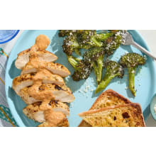 Product image of Creamy romesco chicken and garlic bread with roasted broccoli
