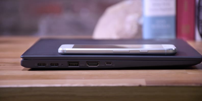 The X1 Carbon features a full array of ports, but it's still barely thicker than your phone.