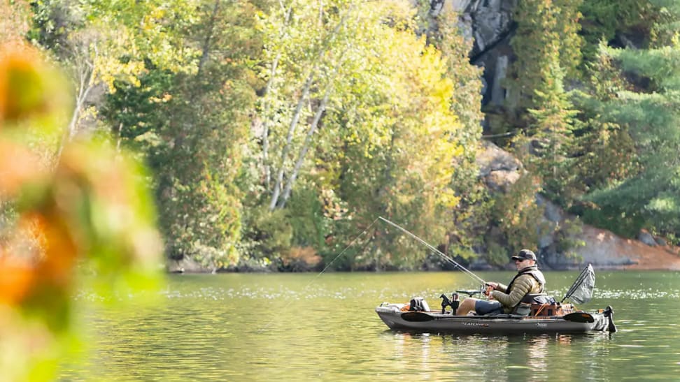 Man fishing in a kayak