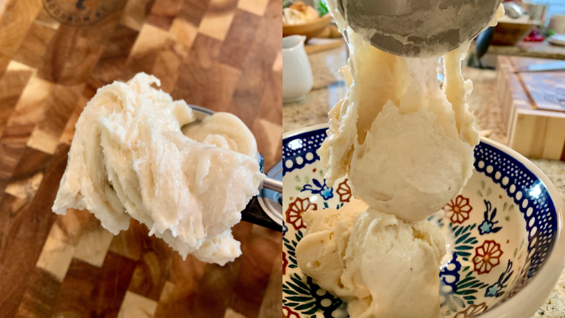 Dondurma/Turkish ice cream gains chewy texture from salep powder.