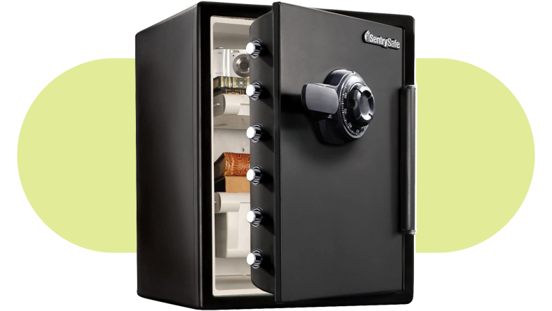 Product shot of the SentrySafe SFW205CWB Fireproof Waterproof Safe.