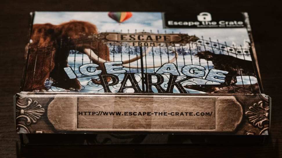 An Escape The Crate game package with an Ice Age Park theme.