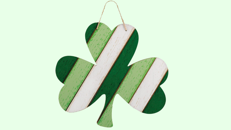 Tri-color shamrock shaped wall art.