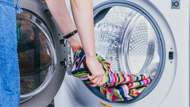 The inside of the LG WM3700HWA washing machine