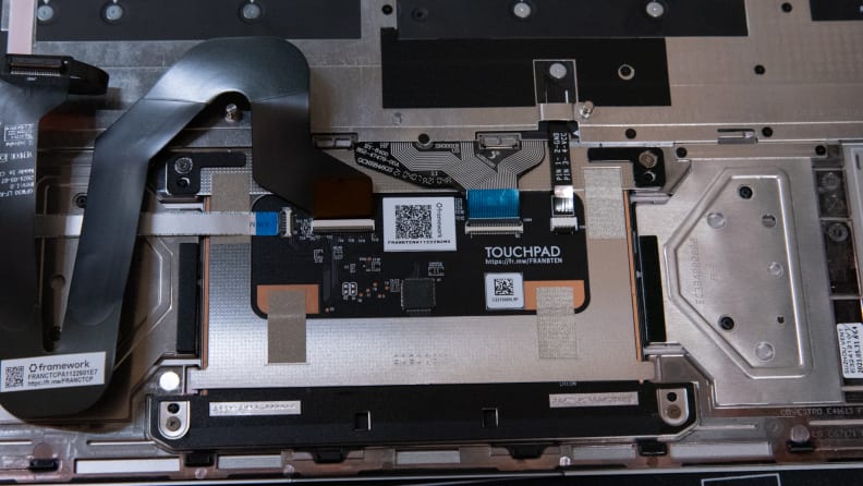 A picture of the underside of the touchpad