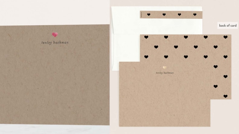Add the personal touch with this personalized stationery that features a slim heart and name from Minted.