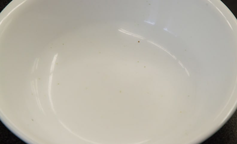 The Frigidaire FFID2423, while a subpar performer by modern standards, completely obliterates our decade-old office dishwasher when it comes to cleaning spinach off a bowl.