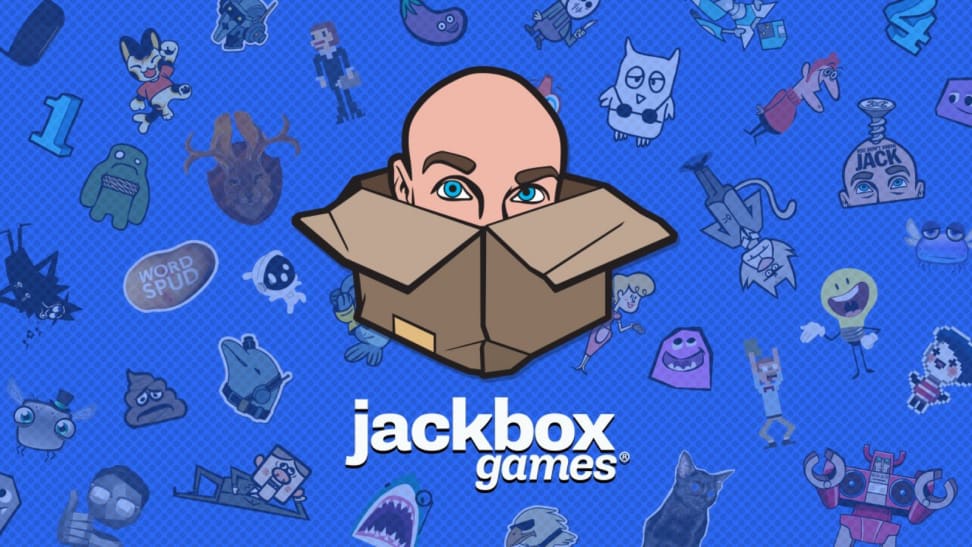 Drawing of Jack's head in a box on a blue background