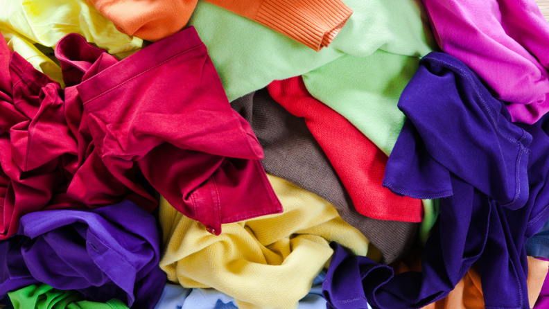 Pile of colorful clothes