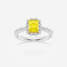 Product image of Fancy Yellow Floating Diamond Halo Engagement Ring