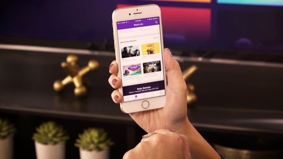 The Roku mobile app in action on a smartphone
