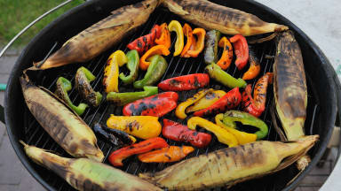 Vegetables on a grill
