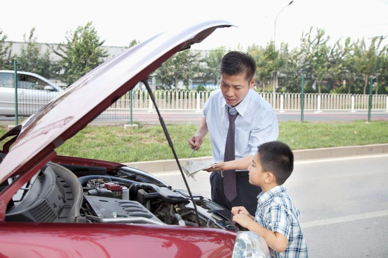 Checking car oil