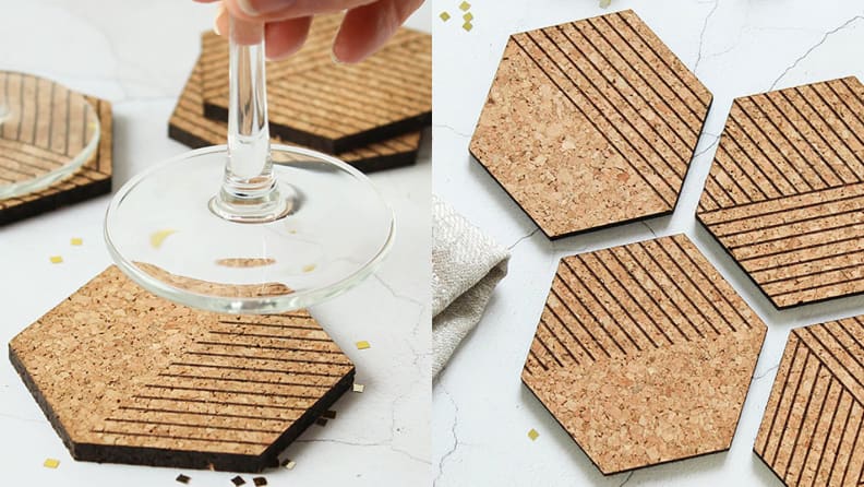 Hexagon Cork Coasters