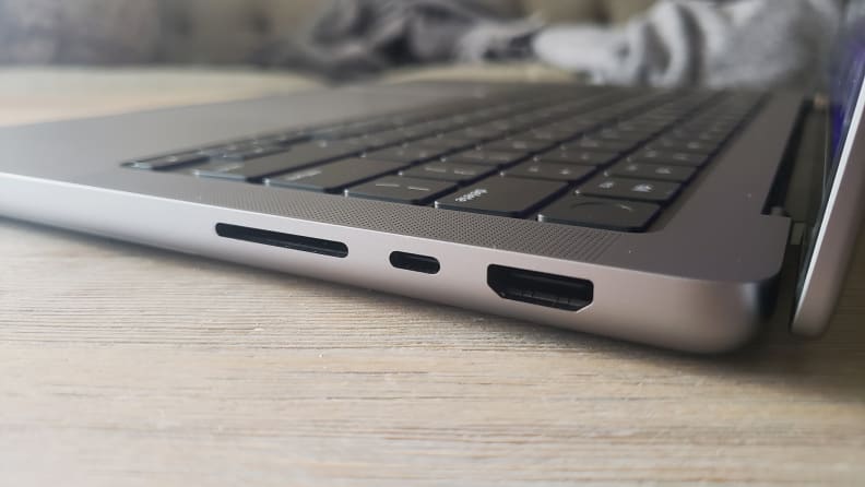 Ports on the side of a laptop