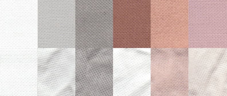 An example of a before and after test stain results using the Normal cycle. From left to right: control, sweat, dirt, blood, cocoa, and red wine.