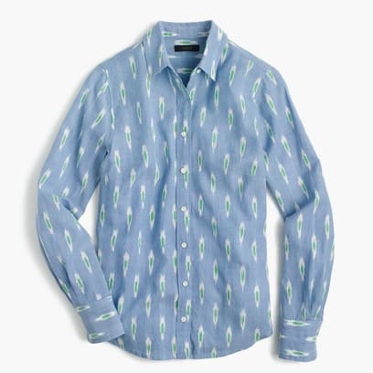 A blue button-up shirt
