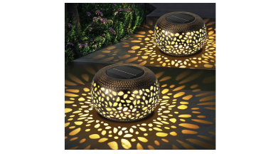 Solar Lanterns Waterproof Outdoor Decor: 2 Pack