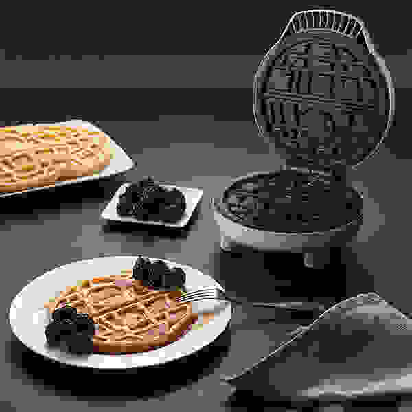 Death Star Waffle Maker and waffles
