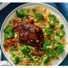 Product image of Sweet and spicy sirloin steak with rice and vegetables