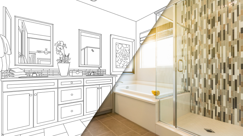 A customized bathroom comes to life from a sketch.