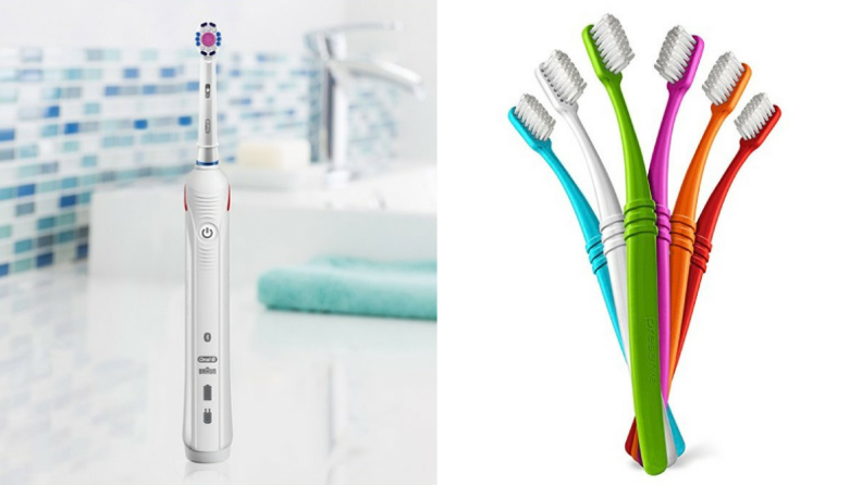 Oral B toothbrush and Preserve toothbrushes