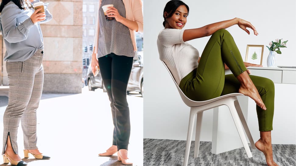 Betabrand Classic Straight Leg Dress Pant Yoga Pants Grey