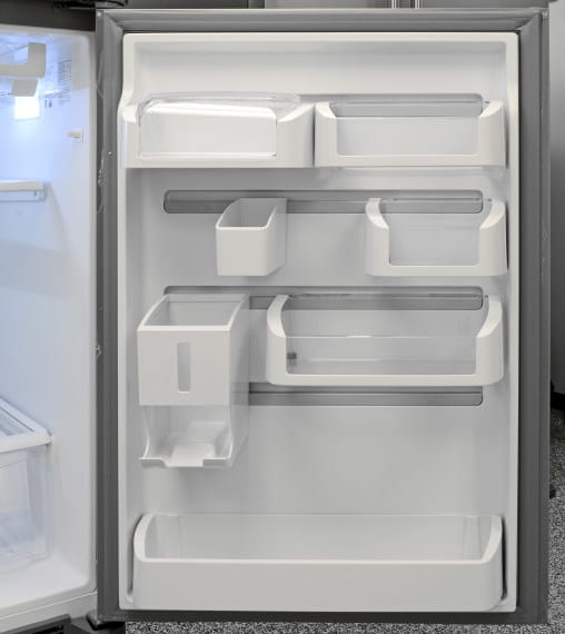 Custom-Flex shelves on the interior of a Frigidaire fridge