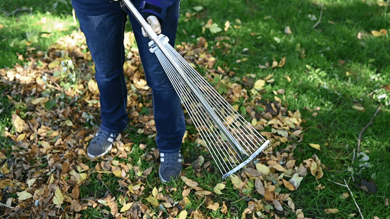 The Gardenite Adjustable Garden Rake adjusts from a width of 7-22 inches.